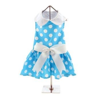 Blue Polka Dot Dress w/Leach & D-Ring (X-Small)