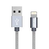 [Apple MFi Certified] Zendure 12 inch (30 cm) Nylon Braided USB Charge/Sync Cable with Lightning Connector for iPhone 6 / 6 Plus, iPad Air 2 and More (Space Grey)