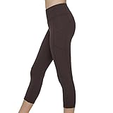 Tulucky Women's Yoga Leggings Side Pockets Exercise Workout Capri Pants Gym Tights