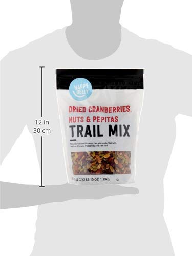 AMAZON BRAND – HAPPY BELLY DRIED CRANBERRIES, NUTS & PEPITAS TRAIL MIX, 42 OUNCE