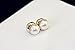 Molike Fashion Magnetic Circle Stud Pearl Earrings Non Piercings Clip 10mm for Women (Golden-Tone)