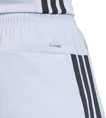 Uomo Workout Essentials Base 3 Stripes Woven Short 7 Inches Shorts, Halo Silver/Black, XS