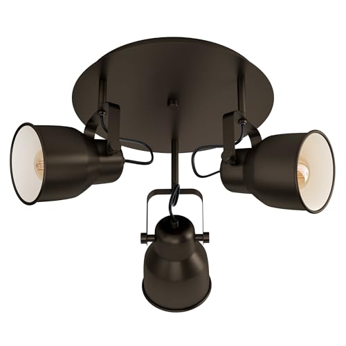 Eglo lámpara de techo Mitchley, 3 luces vintage industrial retro, foco
