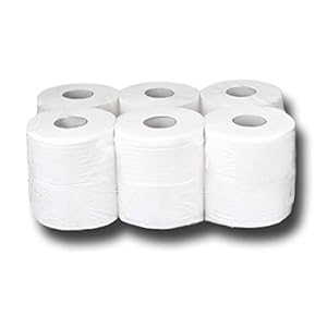 Mini Jumbo toiletpapier, mini-jumborollen, grote rollen van cellulose, 2-laags, hoogwit, 100% cellulose, lengte ca. 150…
