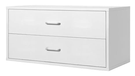 Foremost 327901 Modular Large 2 Drawer Cube Storage System White