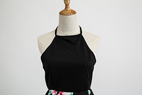 image for Zainafacai Women Halter Floral Long Swing Dress Sleeveless Prom Party 