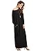 Verdusa Women's Casual Long Sleeve Oversized Loose Pocket Plus Size Maxi Dress Black L