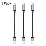 Short USB Type C Cable 1FT 3Pack, SMALLElectric Nylon Braided Type A to C Fast Charging Station Cords for Samsung Galaxy S9 Note 9 8,S8 Plus,Google Pixel,Nintendo Switch,Nexus,LG V30 V20 G6 5,(Black)