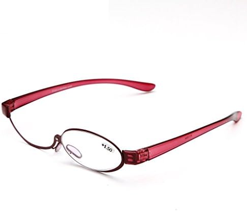 Adjustable lens cosmetic use of eyeglasses eyeglasses makeup reading glasses enlarged folding makeup reading glasses women (3.5, Red,)