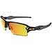 Oakley Men's OO9188 Flak 2.0 XL Rectangular Sunglasses, Polished Black/Fire Iridium, 59 mm