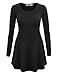 Lock and Love LL WT767 Womens Long Sleeve Scoop Neck Trapeze Tunic L BLACK