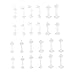 IPINK-24 Pieces - Bioflex Clear Nose Stud Labret Top Retainer, Metal Free, Allergy Cartilage Earring Lip Piercing Eyebrow Ring