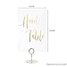 UNIQOOO Gold Foil Table Numbers for Wedding | 4x6 Double Sided Number 1-25 & Head Table Card, Calligraphy Design | Ideal Table Sign for Banquet Dinner Party | Pack of 26