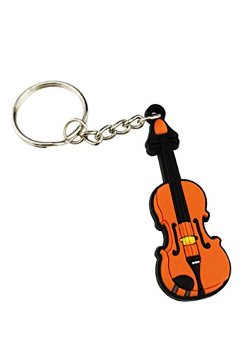 Creative Bright Color Musical Instrument Keychain Key Ring Figure For Gift Decoration (Violin)