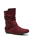 HerStyle Staaton Women's Fashion Calf Flat Heel Side Zipper, Buckled, Slouch Ankle Boots, THIS STYLE RUNS ONE SIZE SMALLER THAN NORMAL.