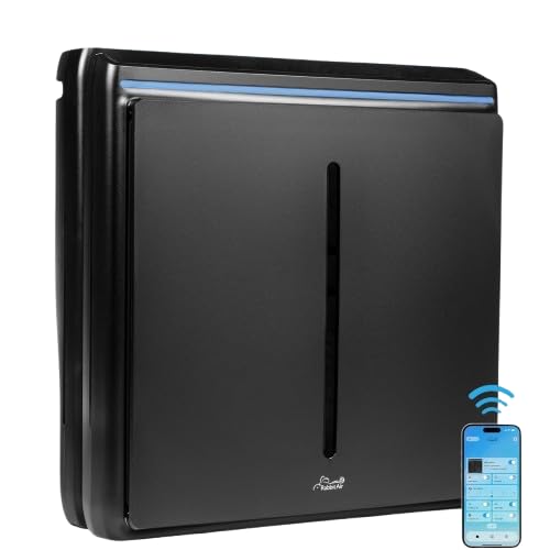 Rabbit Air, A3 SPA-1000N Air Purifiers for Home, Ultra Quiet HEPA Air Purifier - Wall Mountable Air Purifiers for Home Large Room, Allergies, Dust, Mold, Smoke & VOCs - (Black, Odor Remover Filter)