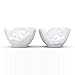 TASSEN Small Porcelain Bowl Set No. 2, Happy & Oh Please, 3.3 oz. White (Set of 2 Bowls)