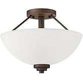 Millennium 3152-RBZ Transitional Two Light Semi-Flush Ceiling Mount from Durham Collection in Bronze/Dark Finish
