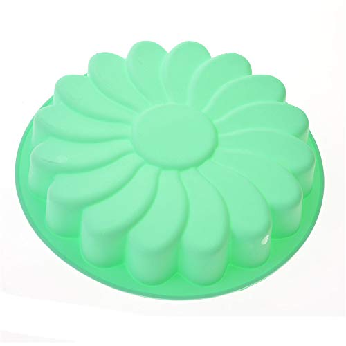 Silicone Large Cake Mold 23 CM/9 Inch Flower Shaped Round Nonstick Baking Pan Brownie/Cheesecake/Tart/Pie/Flan/Bread Baking Tray by EORTA for Birthday, Anniversary, Party, Random Color