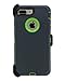 WallSkiN Turtle Series Cases for iPhone 7 Plus/iPhone 8 Plus (Only) Full Body Protection with Kickstand & Holster - The Oxbow (Dark Grey/Green)
