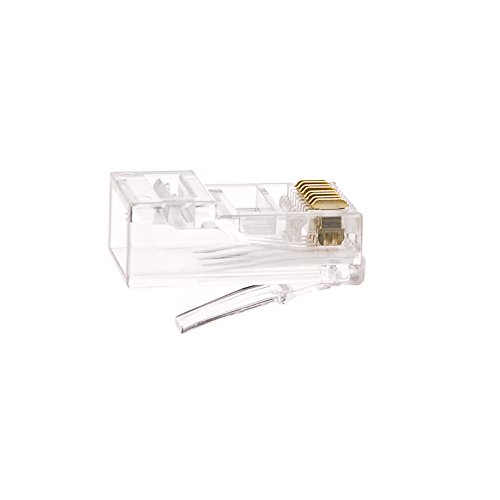 GOWOS (5 Pack) Cat6 RJ45 Crimp Connectors for Solid and Stranded Cable, 8P8C, 100 Pieces