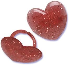 12 ~ Valentine's Glitter Heart Ring ~ Designer Cake/Cupcake Topper ~ New!!!!!
