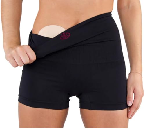 Comfizz Level 2 Ostomy Support Boxer: High Waist, Unisex, Medium Support Ideal for Post Surgery & Small Hernias (Black, M/L)