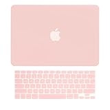 TOP CASE - 2 in 1 Rubberized Hard Case Cover and Rose Quartz Keyboard Cover for MacBook Pro 13.3