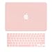 TOP CASE - 2 in 1 Rubberized Hard Case Cover and Rose Quartz Keyboard Cover for MacBook Pro 13.3