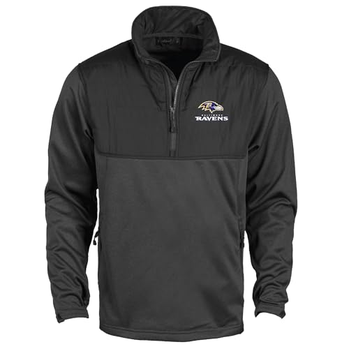 Dunbrooke Pathfinder Baltimore Ravens, Teflon coated 1/4 zip tech fleece with p…