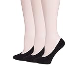 MOOCHI (Pack of 3 pairs) Women's No Show Liner Invisible Sheer Socks (Black)