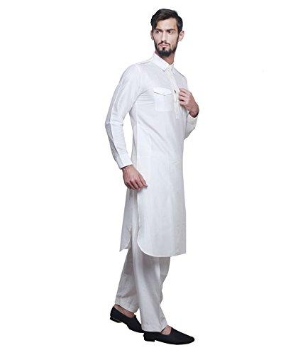 royal kurta mens white silk blend festive pathani suit