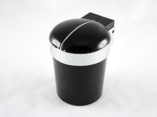 Skyway LED Car Ashtray with Cigarette Case Box Holder - Black