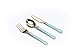 Sugar & Cloth Mint and Gold Plastic Disposable Flatware Set, 36-Piece, Service for 12
