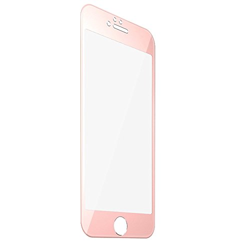 iPhone 6S Plus Screen Protector, Rose Gold Screen Protector, F-color Full Coverage Protection for Apple iPhone 6S Plus Rose Gold 2015, Durable Alloy Metal Frame and 9H Tempered Glass, Clear