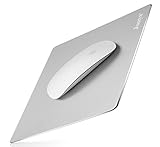 Mouse Pad,Junya Non-Slip Rubber Base Aluminum Mouse Pad,Ultra Thin Waterproof Hard Gaming Mouse Mat Micro Sand Blasting Aluminium Surface For Fast And Accurate Control/Mat (8.66x7.08x0.08inch-Silver)