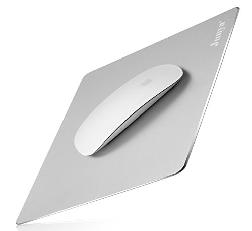 Mouse Pad,Junya Non-Slip Rubber Base Aluminum Mouse Pad,Ultra Thin Waterproof Hard Gaming Mouse Mat Micro Sand Blasting Aluminium Surface For Fast And Accurate Control/Mat (8.66x7.08x0.08inch-Silver)