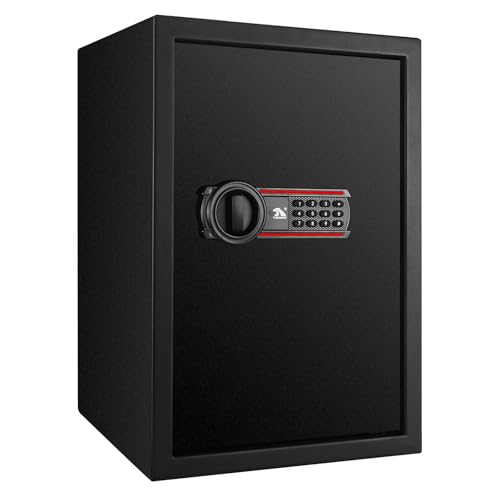 Digital Home Safe Lock Box, Money Box Security Safe box with Key and Keypad, 50L Combination Lock Electronic Safes for Home Office Hotel Business