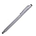 Stylus,TouchFine(TM) 2pcs 3-in-1 Replaceable Micro-Fiber Tip Stylus Pen for All Capacitive Touch Screen Smartphones,Tablets PC(Extra 4 Micro Fiber Tips) With Gift Box-Pinstripe Black/Silver