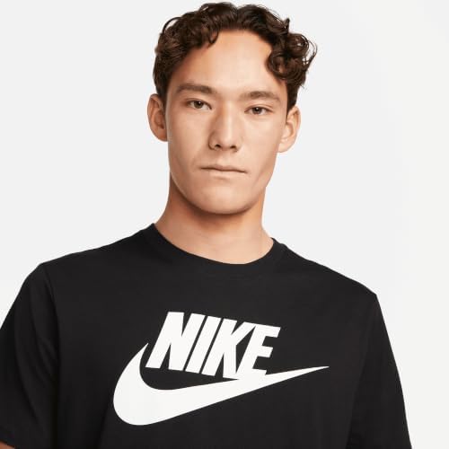 Herren T-Shirt M NSW ICON Futura Shirt AR5004 B, Größe:M, Farbe:010 Black White - Schwarz Weiß