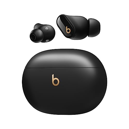 Beats Studio Buds + | Komplett kabellose Noise Cancelling In-Ear Kopfhoerer, verbesserte Apple & Android Kompatibilitaet, eingebautes Mikrofon, Schweiss-bestaendige Bluetooth - Schwarz/Gold
