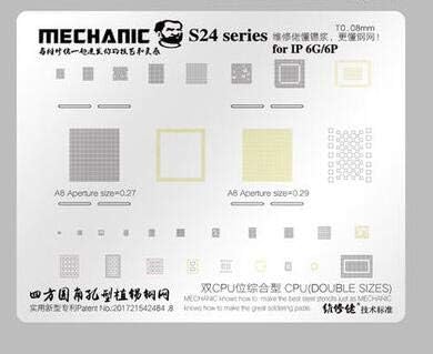 Jammas Ultra Thin BGA Stencil For iPhone 5/5S/6/7/7Plus/8/8P/X/XS/XR/MAX Reball IC Tin Plant Heat Net Solder 0.08mm Thickness - (Weight: 2 PCS, Color: For iPhone 6 6P)