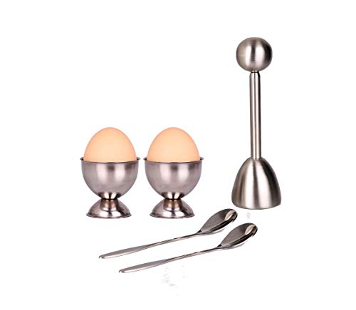 image for HAEGG Egg Cutter Topper Set Egg Cracker for Soft & Hard Boiled Eggs In