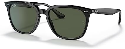 Ray-Ban mens 0RB4362 Sunglasses, Black/Dark Green, 55 Mm price in
