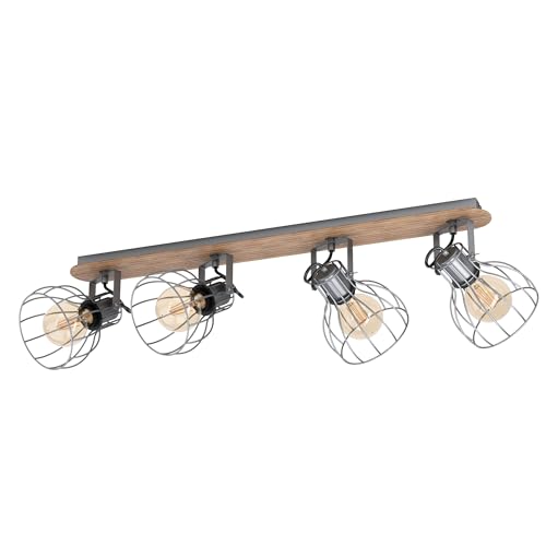 Eglo lampada da soffitto Sambatello, lampada vintage a 4 luci in stile