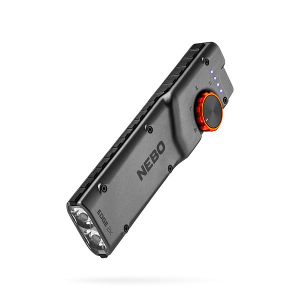 Photo 1 of NEBO Edge 2K Pocket Light | 2000 Lumens, 5 Light Modes, Tactical LED Flashlight with Powerful Defensive Strobe, Rechargeable Design for EDC, Water & Impact Resistant, Includes USB Charging Cable