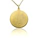 St. Christopher 24 Karat Yellow Gold Plated Round Necklace With Chain 25.00 MM