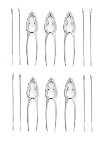 Buthneil Pack of 14 Seafood Tool Kit Set including 6 Lobster Crab Crackers and 8 Forks