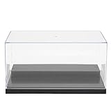 Acrylic Display case 7.9 x 3.9 x 3.5 inches for Action Figures Toy Vinylmation lot Any Minifigures Fuko Model Rock Stone Home Display (Black)