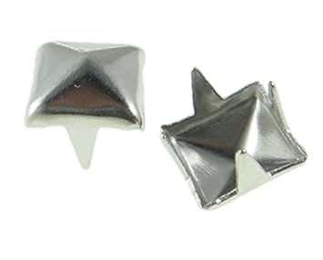 600 METALL PYRAMIDE Punk KILLERNIETEN ZIERNIETEN SPIKE 6mm ALTSILBER BPS 4-610
